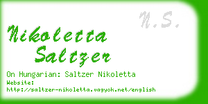 nikoletta saltzer business card